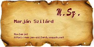 Marján Szilárd névjegykártya